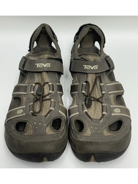 TEVA OMNIUM 2 Men’s Sandals Sz 13 Leather Water Shoes Hiking Outdoor Closed Toe